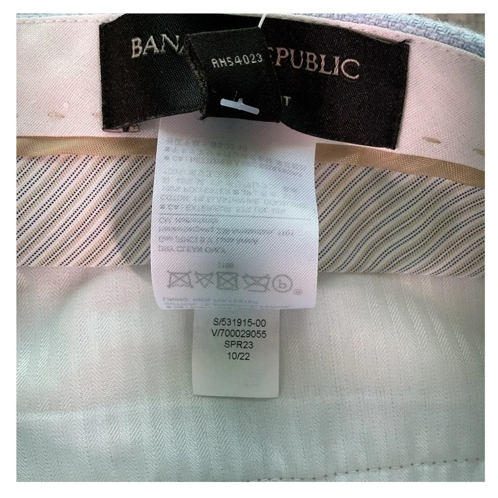 Banana Republic Mens Blue Linen Cotton Tailored Fit Pants 29x32 531915-00-1 NWT